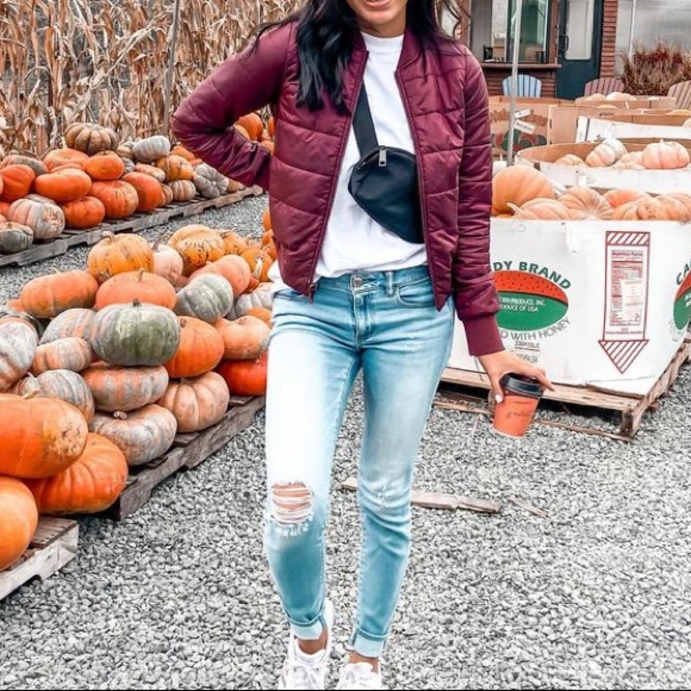 Lululemon Burgundy bomber jacket